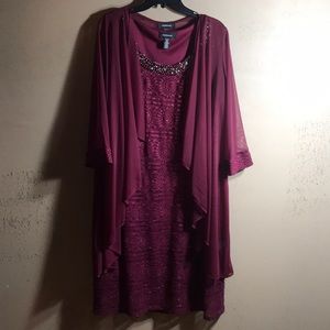 Women’s Jacket Dress Burgundy size 18 R&M Richards